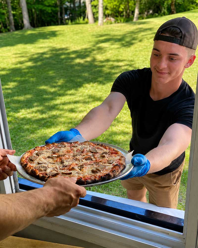 Maple Wood Pizza wood-fired pizza truck set up for an on-site event in Connecticut